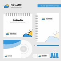 Raining Logo Calendar Template CD Cover Diary and USB Brand Stationary Package Design Vector Template