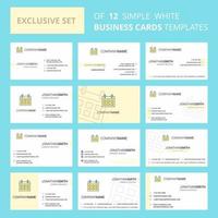 Set of 12 Calendar Creative Busienss Card Template Editable Creative logo and Visiting card background vector