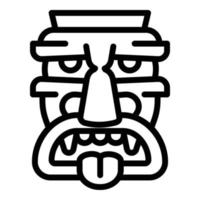 Polynesian idol icon, outline style vector