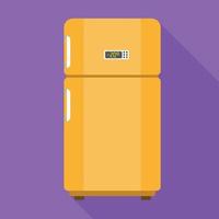 Retro fridge icon, flat style vector