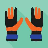 Rafting gloves icon, flat style vector