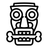 Idol with bone icon, outline style vector