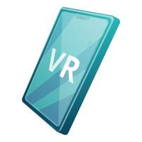 Vr tablet icon, cartoon style vector