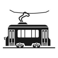 Tram car icon, simple style vector