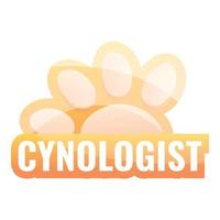 Cynologist logo, cartoon style vector