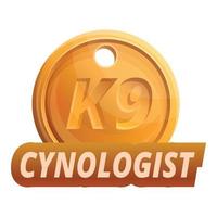 K9 cynologist logo, cartoon style vector