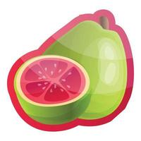 Whole guava logo, cartoon style vector