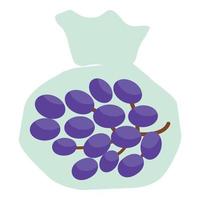 Red grapes icon, flat style vector