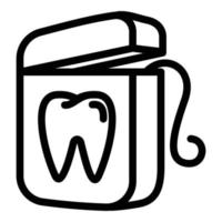 icono de hilo dental, estilo de contorno vector