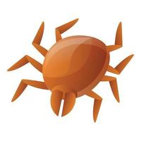 Brown mite icon, cartoon style vector