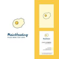 Fry egg Creative Logo and business card vertical Design Vector