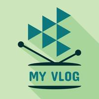My vlog logo, flat style vector