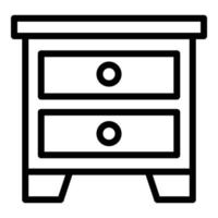 Nightstand icon, outline style vector