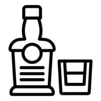 icono de botella de whisky antiguo, estilo de esquema vector