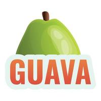 Exotic guava logo, cartoon style vector