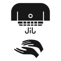 icono de secador de manos moderno, estilo simple vector