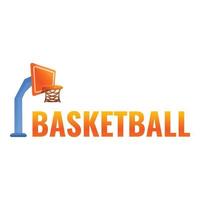 Basketball tower logo, cartoon style vector