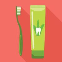 icono de pasta de dientes de aloe, estilo plano vector