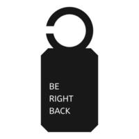 Be right back door tag icon, simple style vector