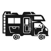 icono de autocaravana, estilo simple vector