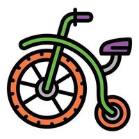 Tricycle icon, outline style vector