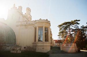 Lednice Castle Chateau on sunny autumn day in South Moravia, Czech Republic, Europe. photo