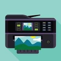 Photography printer icon, flat style vector