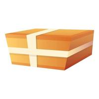 Carton parcel icon, cartoon style vector