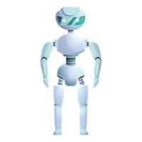 Bionic humanoid icon, cartoon style vector