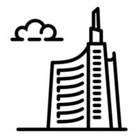 Milan modern building icon, outline style vector