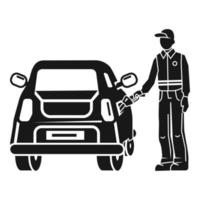 Man fill up the car icon, simple style vector