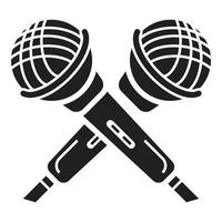 Crossed microphone icon, simple style vector