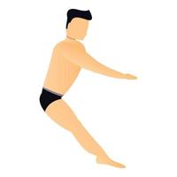 Man plunge jump icon, cartoon style vector