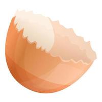 Half eggshell icon, cartoon style vector