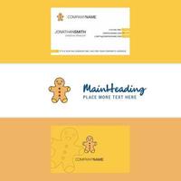 Beautiful Christmas cookie Logo and business card vertical Design Vector