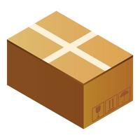 Postal parcel box icon, isometric style vector