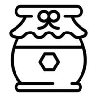 Tasty honey jar icon, outline style vector