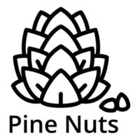 Pine nuts icon, outline style vector