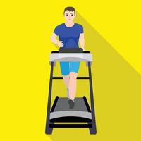 Student man treadmill icon, flat style vector