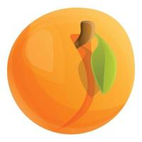 Whole eco apricot icon, cartoon style vector