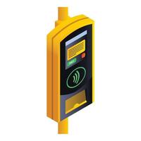 icono de terminal de pago de transporte público, estilo isométrico vector