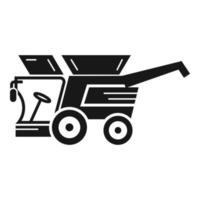 Harvester machine icon, simple style vector