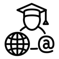 Online student icon, outline style vector