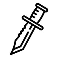 icono de cuchillo, estilo de esquema vector