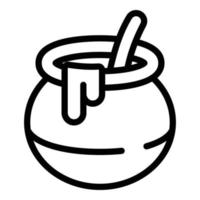 Open honey pot icon, outline style vector