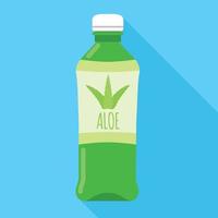 Aloe vera bottle icon, flat style vector