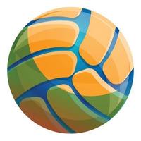 Volleyball ball icon, cartoon style vector