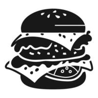 icono de hamburguesa doble, estilo simple vector