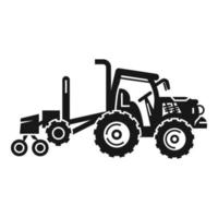 icono de tecnología de planta de tractor, estilo simple vector