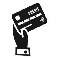 Credit card icon, simple style vector
